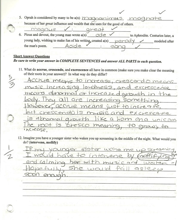 Vocabulary Test Vocabulary Test