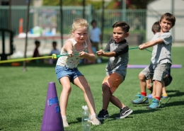 Children play of tug of war
