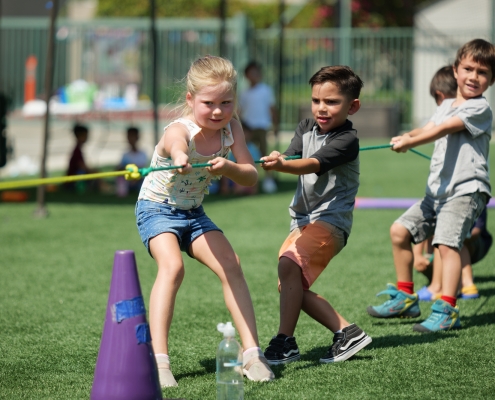 Children play of tug of war